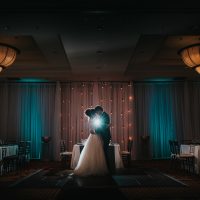 Copper and Cement Backdrop by Designer Weddings
