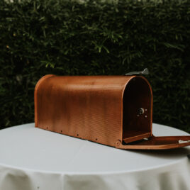 Copper Mailbox by Designer Weddings Inc.