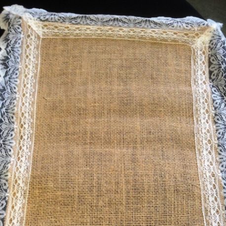 Burlap and lace table runner