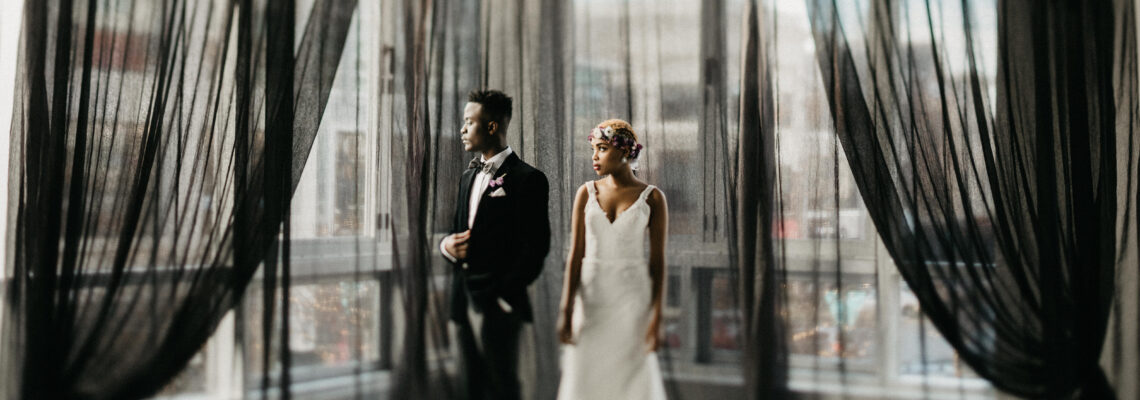 Black and White Industrial wedding by Designer Weddings