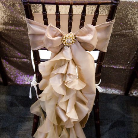 champagne chair sash