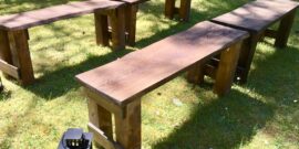 wooden benches